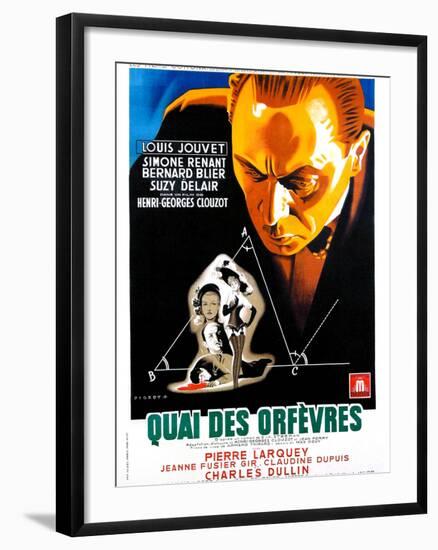 JENNY LAMOUR, (aka QUAI DES ORFEVRES), French poster, Louis Jouvet, 1947-null-Framed Art Print