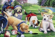Golfing Puppies-Jenny Newland-Giclee Print