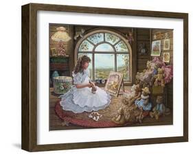 Jenny Paints Her Bears-Janet Kruskamp-Framed Art Print