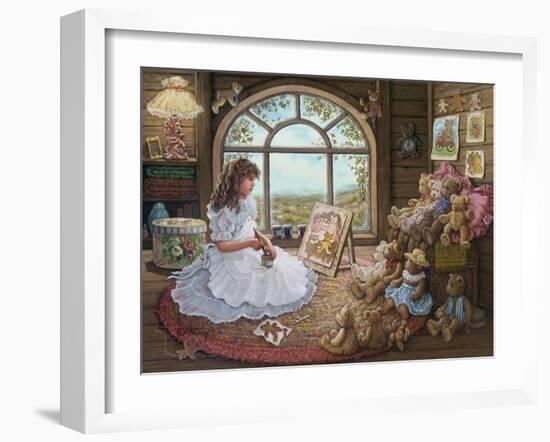 Jenny Paints Her Bears-Janet Kruskamp-Framed Art Print