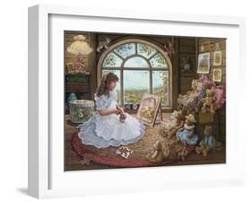 Jenny Paints Her Bears-Janet Kruskamp-Framed Art Print