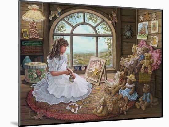 Jenny Paints Her Bears-Janet Kruskamp-Mounted Art Print