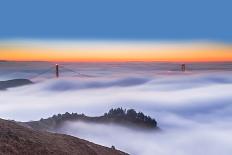 The Golden Gate Bridge in the Fog-Jenny Qiu-Stretched Canvas