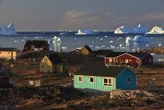 Icebergs Silhouetted at Sunset, Disko Bay, Greenland, August 2009-Jensen-Photographic Print