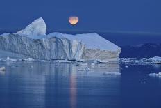 Full Moon over an Iceberg at Dusk, Saqqaq, Disko Bay, Greenland, September 2009-Jensen-Photographic Print