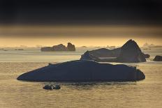 Icebergs Silhouetted at Sunset, Disko Bay, Greenland, August 2009-Jensen-Photographic Print