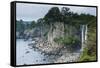 Jeongbang Pokpo Waterfall, Island of Jejudo, UNESCO World Heritage Site, South Korea, Asia-Michael-Framed Stretched Canvas