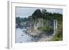 Jeongbang Pokpo Waterfall, Island of Jejudo, UNESCO World Heritage Site, South Korea, Asia-Michael-Framed Photographic Print