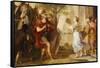 Jepthah Greeted by His Daughter-Erasmus Quellinus-Framed Stretched Canvas