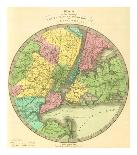 Map of the Country Twenty Five Miles Round the City of New York, c.1848-Jeremiah Greenleaf-Framed Art Print