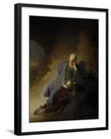 Jeremiah Lamenting the Destruction of Jerusalem, 1628-Rembrandt van Rijn-Framed Art Print