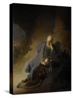 Jeremiah Lamenting the Destruction of Jerusalem, 1628-Rembrandt van Rijn-Stretched Canvas