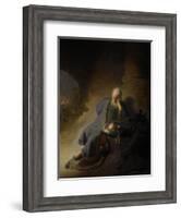 Jeremiah Lamenting the Destruction of Jerusalem, 1628-Rembrandt van Rijn-Framed Art Print