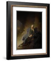 Jeremiah Lamenting the Destruction of Jerusalem, 1628-Rembrandt van Rijn-Framed Art Print