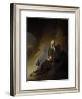 Jeremiah Lamenting the Destruction of Jerusalem, 1628-Rembrandt van Rijn-Framed Art Print