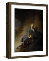 Jeremiah Lamenting the Destruction of Jerusalem, 1628-Rembrandt van Rijn-Framed Art Print