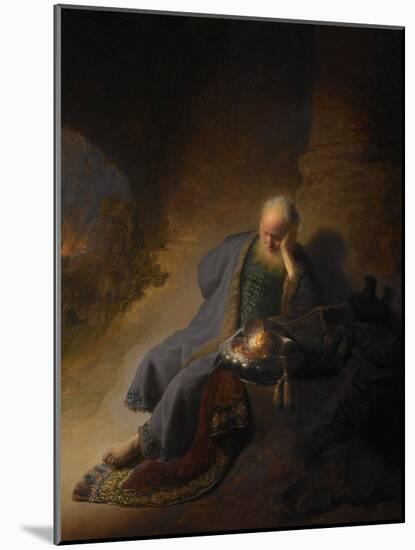 Jeremiah Lamenting the Destruction of Jerusalem, 1630-Rembrandt van Rijn-Mounted Giclee Print