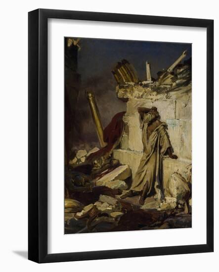 Jeremiah Lamenting the Destruction of Jerusalem, 1870-Ilya Yefimovich Repin-Framed Giclee Print