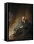 Jeremiah Lamenting the Destruction of Jerusalem-Rembrandt van Rijn-Framed Stretched Canvas