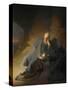 Jeremiah Lamenting the Destruction of Jerusalem-Rembrandt van Rijn-Stretched Canvas