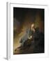 Jeremiah Lamenting the Destruction of Jerusalem-Rembrandt van Rijn-Framed Giclee Print