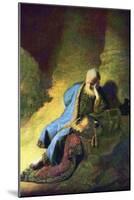 Jeremiah Mourning over the Destruction of Jerusalem-Rembrandt van Rijn-Mounted Art Print