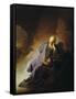 Jeremiah Mourning the Destruction of Jerusalem-Rembrandt van Rijn-Framed Stretched Canvas