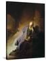 Jeremiah Mourning the Destruction of Jerusalem-Rembrandt van Rijn-Stretched Canvas