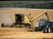 Combine Harvesters And Tractor Working In a Field-Jeremy Walker-Photographic Print