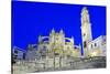 Jerez de la Frontera Cathedral at night, Jerez de la Frontera, Cadiz province, Andalucia, Spain, Eu-Stuart Black-Stretched Canvas