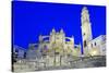 Jerez de la Frontera Cathedral at night, Jerez de la Frontera, Cadiz province, Andalucia, Spain, Eu-Stuart Black-Stretched Canvas