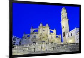 Jerez de la Frontera Cathedral at night, Jerez de la Frontera, Cadiz province, Andalucia, Spain, Eu-Stuart Black-Framed Photographic Print