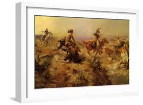 Jerked Down, 1907-Charles Marion Russell-Framed Giclee Print