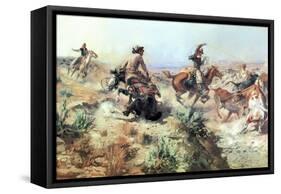 Jerked Down-Charles Marion Russell-Framed Stretched Canvas