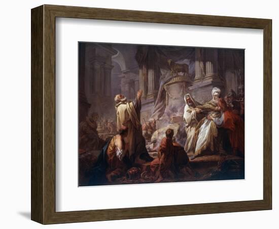 Jeroboam Sacrificing to Idols - “The Sacrifice of Jeroboam to the Idols” before Jeroboam, the First-Jean-Honore Fragonard-Framed Giclee Print