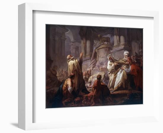 Jeroboam Sacrificing to Idols - “The Sacrifice of Jeroboam to the Idols” before Jeroboam, the First-Jean-Honore Fragonard-Framed Giclee Print