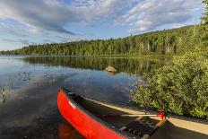 A Canoe on the Shore of Bald Mountain Pond. Bald Mountain Township, Maine-Jerry and Marcy Monkman-Photographic Print