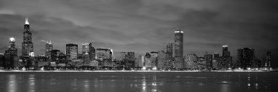 Chicago - B&W Reflection-Jerry Driendl-Framed Photographic Print