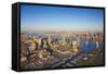 Jersey City and Lower Manhattan, New York City, New York, USA-Jon Arnold-Framed Stretched Canvas