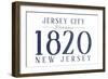 Jersey City, New Jersey - Established Date (Blue)-Lantern Press-Framed Art Print