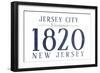 Jersey City, New Jersey - Established Date (Blue)-Lantern Press-Framed Art Print