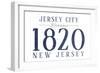 Jersey City, New Jersey - Established Date (Blue)-Lantern Press-Framed Art Print