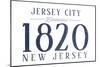 Jersey City, New Jersey - Established Date (Blue)-Lantern Press-Mounted Art Print