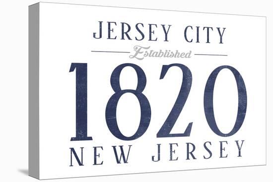 Jersey City, New Jersey - Established Date (Blue)-Lantern Press-Stretched Canvas