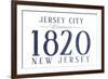 Jersey City, New Jersey - Established Date (Blue)-Lantern Press-Framed Premium Giclee Print