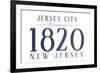 Jersey City, New Jersey - Established Date (Blue)-Lantern Press-Framed Premium Giclee Print