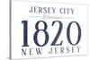 Jersey City, New Jersey - Established Date (Blue)-Lantern Press-Stretched Canvas