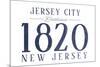 Jersey City, New Jersey - Established Date (Blue)-Lantern Press-Mounted Art Print
