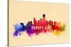 Jersey City, New Jersey - Skyline Abstract-Lantern Press-Stretched Canvas