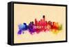 Jersey City, New Jersey - Skyline Abstract-Lantern Press-Framed Stretched Canvas